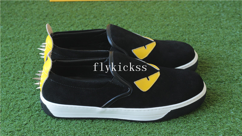 Fendi Spikes Sneaker Low Black Yellow Eye